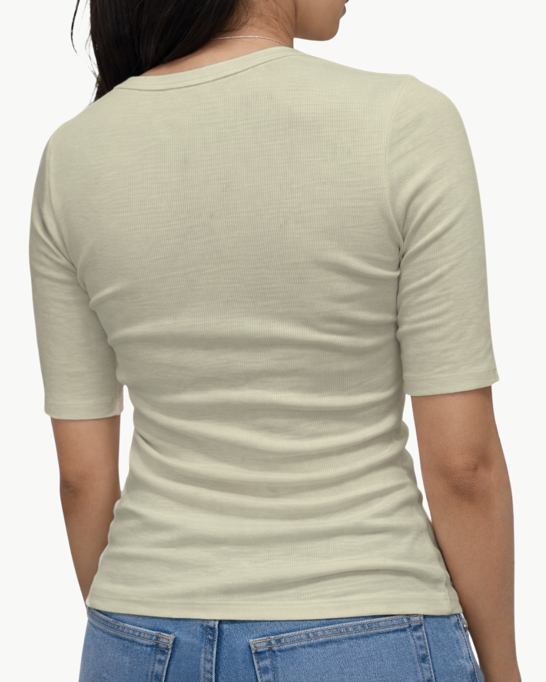 TEXTURED RIB HALF SLEEVE U by Enza Costa - Romi Boutique