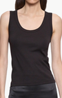 SUPIMA BABY RIB TANK IN BLACK - Romi Boutique