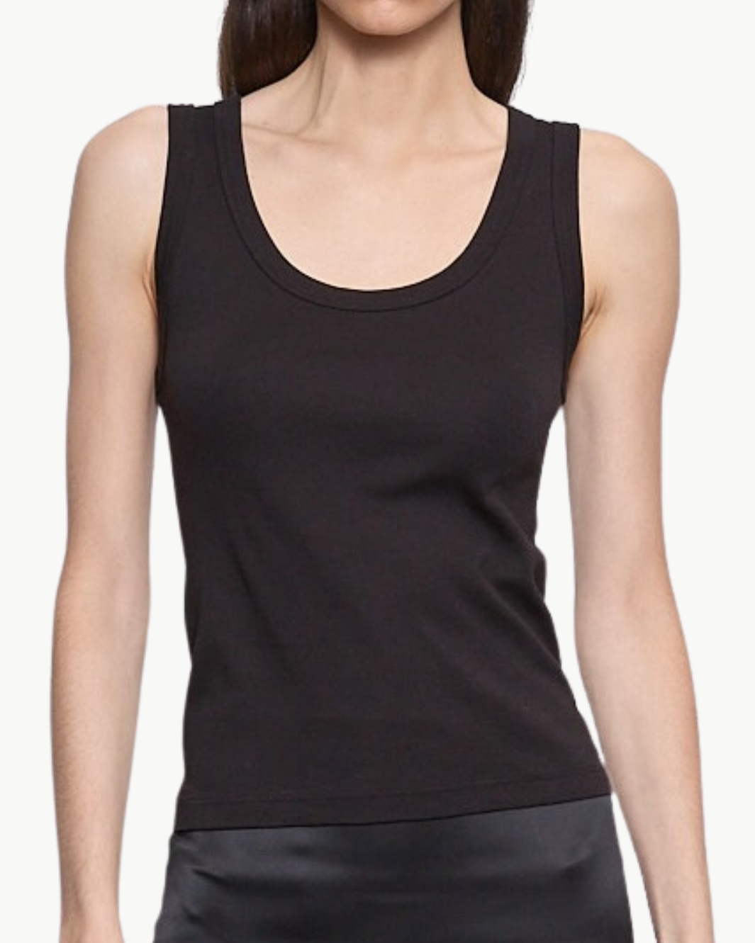 SUPIMA BABY RIB TANK IN BLACK - Romi Boutique