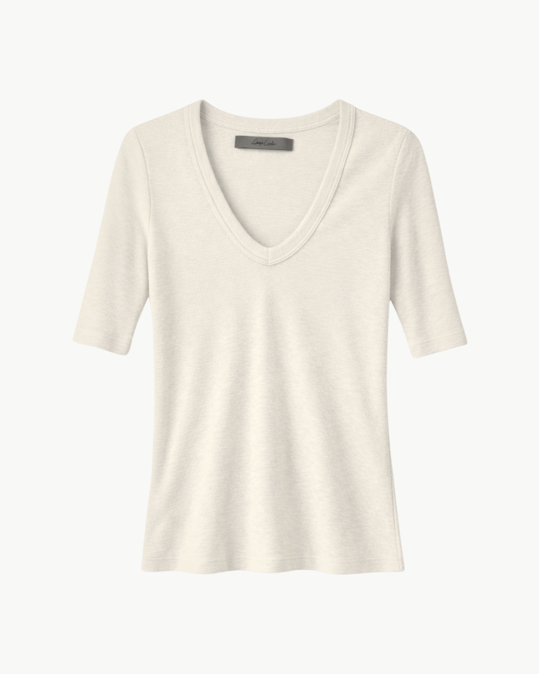 TEXTURED RIB HALF SLEEVE U by Enza Costa - Romi Boutique