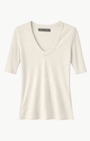 TEXTURED RIB HALF SLEEVE U by Enza Costa - Romi Boutique