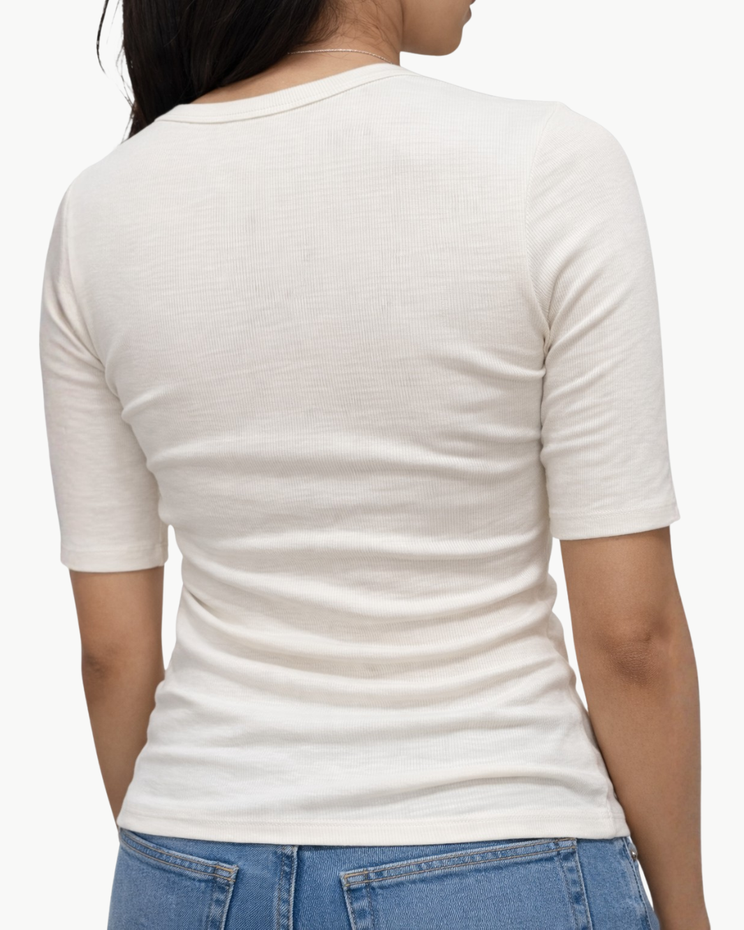 TEXTURED RIB HALF SLEEVE U by Enza Costa - Romi Boutique
