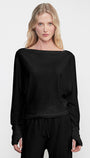 CASHMERE DOLMAN TOP IN BLACK - Romi Boutique