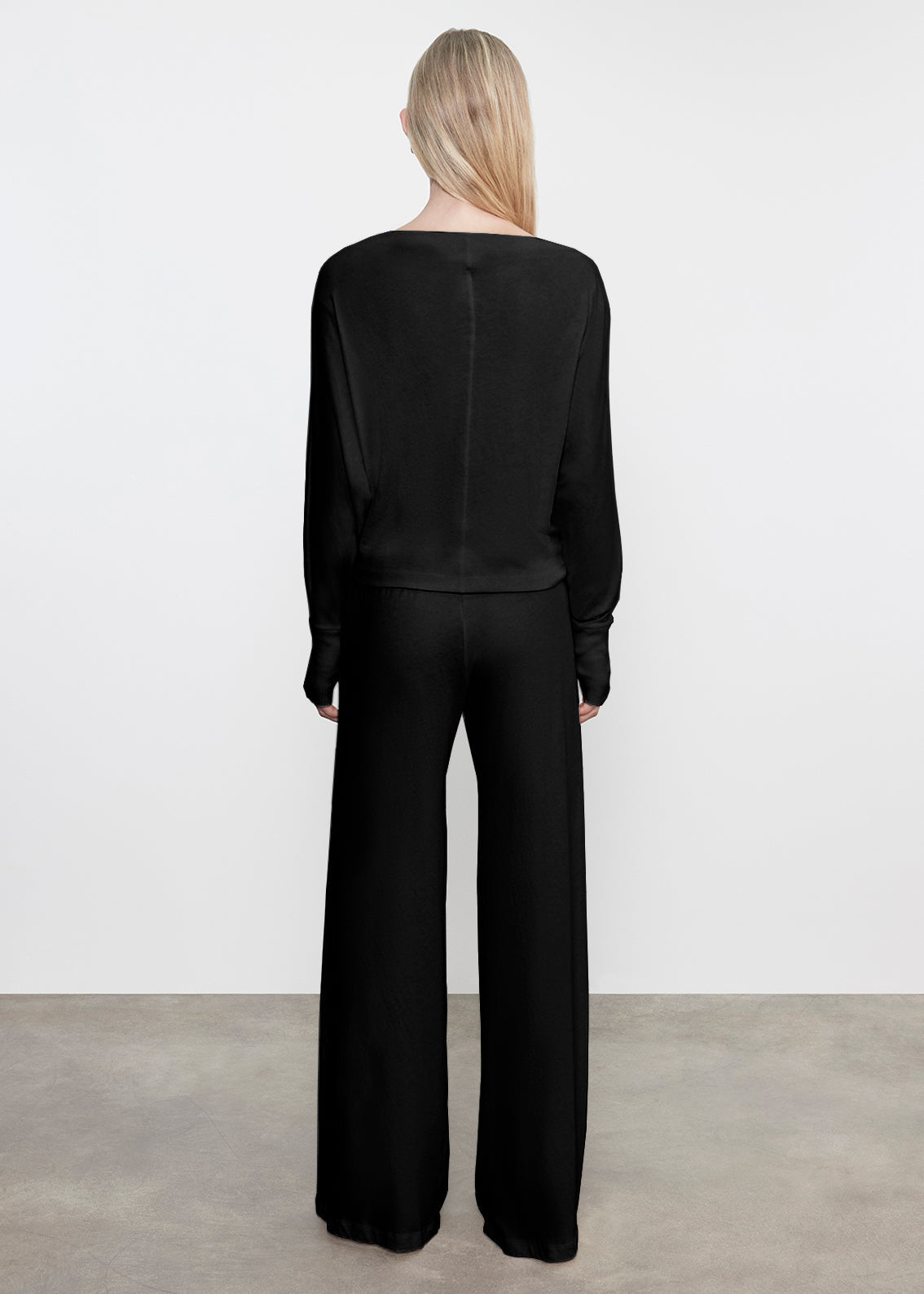 CASHMERE DOLMAN TOP IN BLACK - Romi Boutique