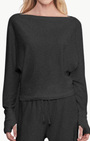 CASHMERE DOLMAN TOP IN CHARCOAL - Romi Boutique