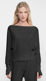 CASHMERE DOLMAN TOP IN CHARCOAL - Romi Boutique