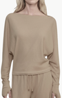 CASHMERE DOLMAN TOP IN WALNUT - Romi Boutique