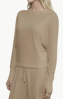 CASHMERE DOLMAN TOP IN WALNUT - Romi Boutique