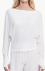 CASHMERE DOLMAN TOP IN WHITE - Romi Boutique