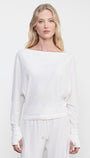 CASHMERE DOLMAN TOP IN WHITE - Romi Boutique