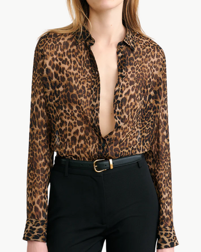 GAIA SLIM SHIRT IN VINTAGE LEOPARD PRINT