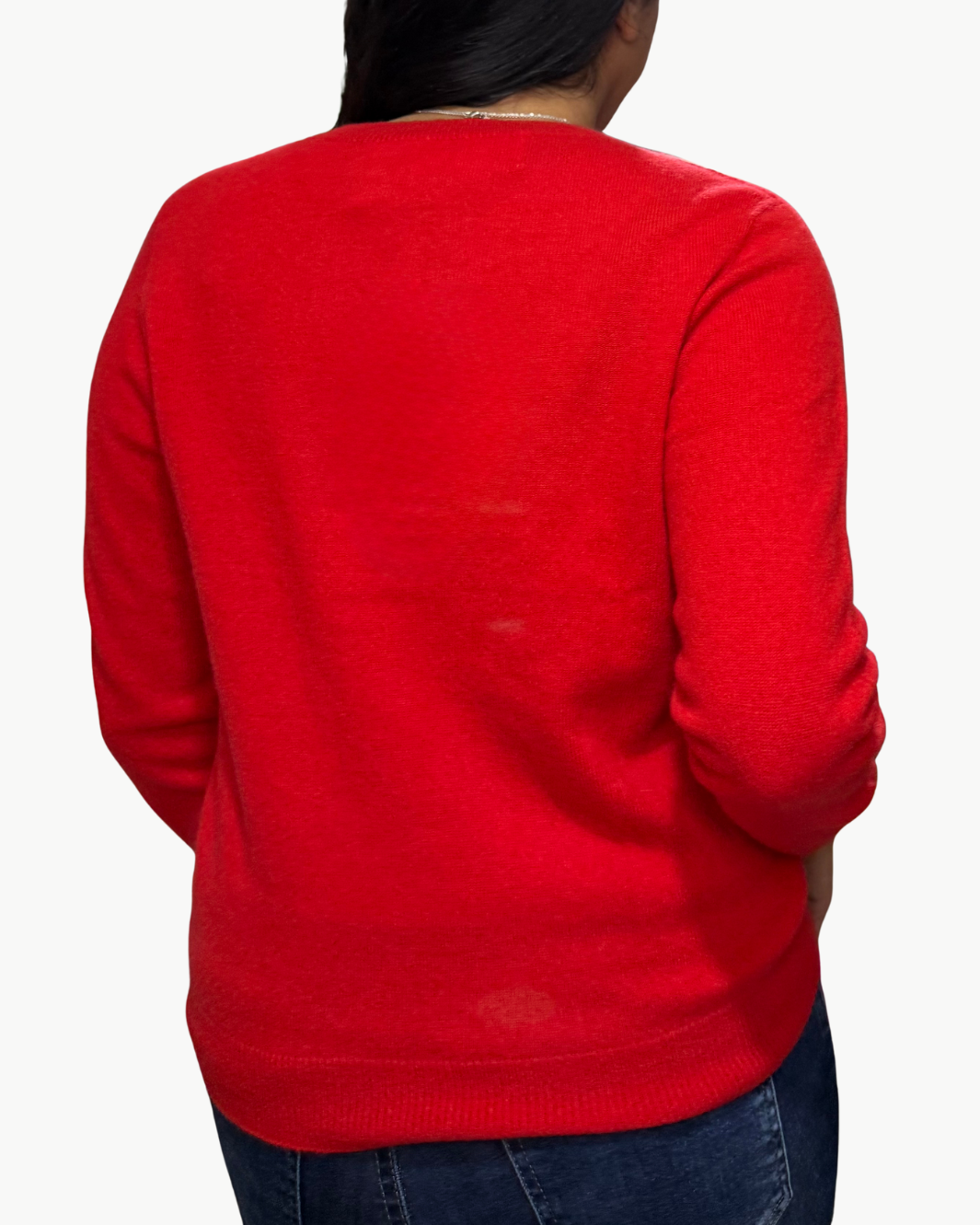 49ERS CASHMERE CREW IN RED/GOLD