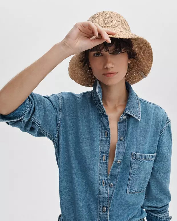 Rag & Bone CROCHET RAFFIA BUCKET HAT at Romi Boutique