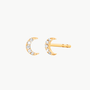 Diamond Baby Moon Stud Earring