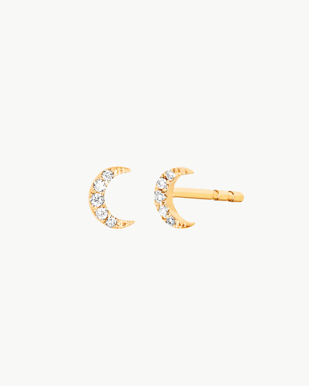 Diamond Baby Moon Stud Earring