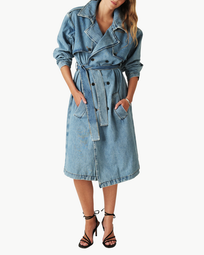 TRESCA TRENCH IN LIGHT USED BLUE