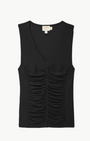 Nation TARA V-NECK TANK IN JET BLACK at Romi Boutique