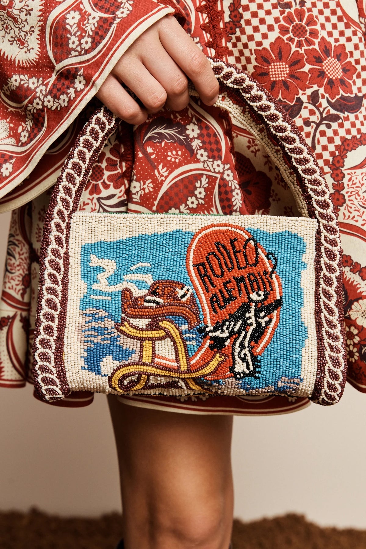 Alemais Ace Beaded Barrel Bag at Romi Boutique