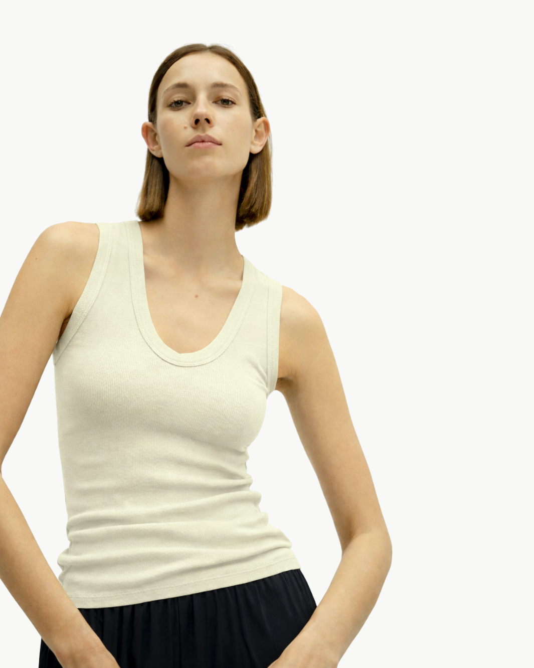 Enza Costa TEXTURED RIB SLEEVELESS U at Romi Boutique