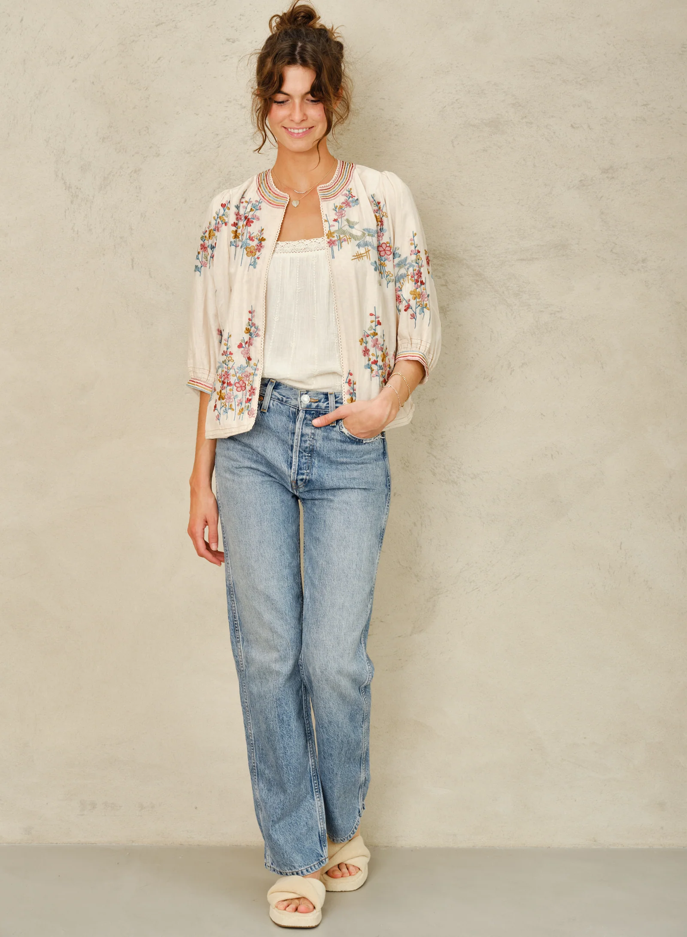 EMI JACKET IN ECRU/PASTEL