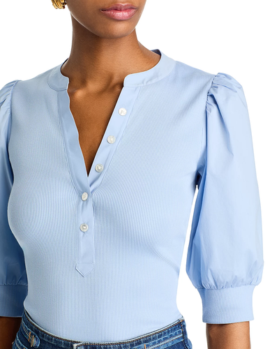 CORALEE PUFF SLEEVE TEE IN BLUEBELL