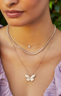 EF Collection Triple Diamond Cluster Necklace at Romi Boutique