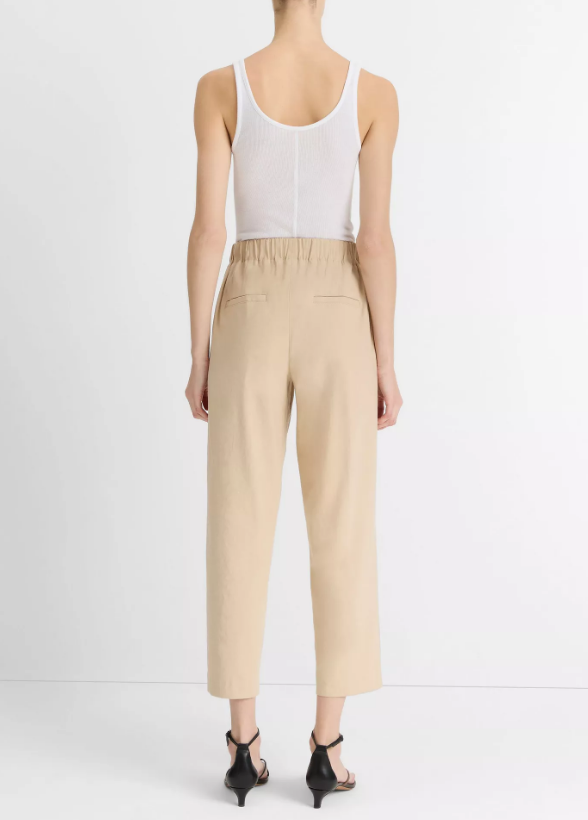 MID-RISE TAPERED PULL-ON PANT IN PALE NUT