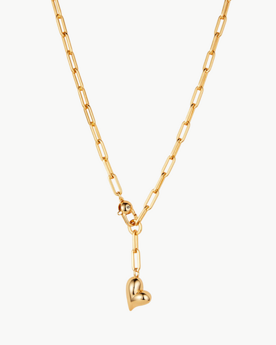 PUFFY HEART NECKLACE IN GOLD