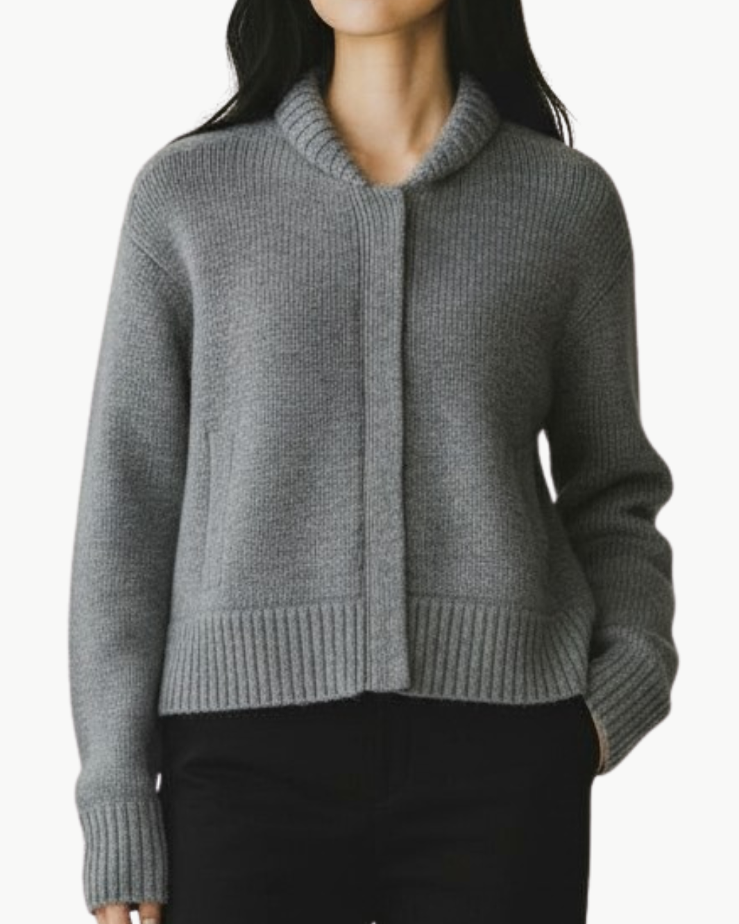 CONNOR CARDIGAN IN MEDIUM HEATHER GREY
