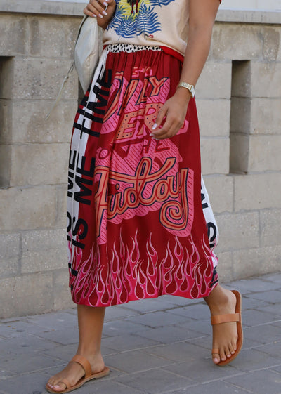 HAILEY PRINTED FIRE SKIRT