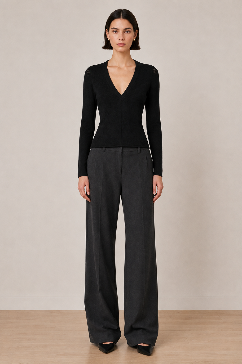 Cal Mesh Fleece V-Neck Sweater