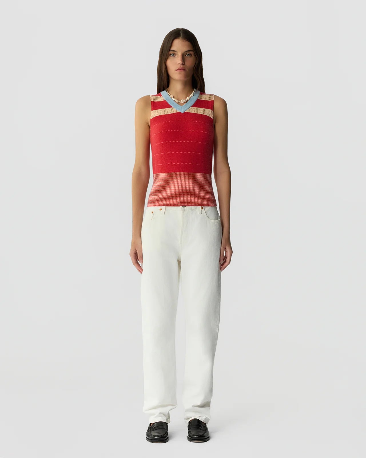 Guest In Residence COLLEGIATE STRIPE VEST at Romi Boutique