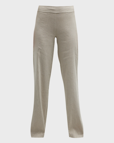 FLAVIA LINEN PANT IN OATMEAL - Romi Boutique