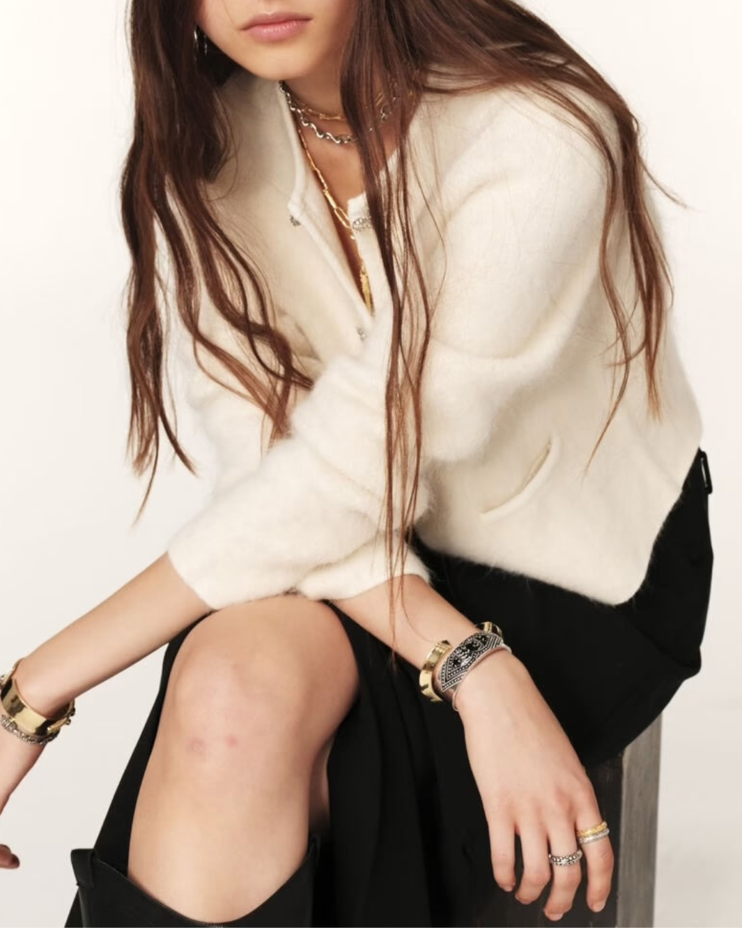 CARDIGAN GRAYSON IN ECRU | Romi Boutique