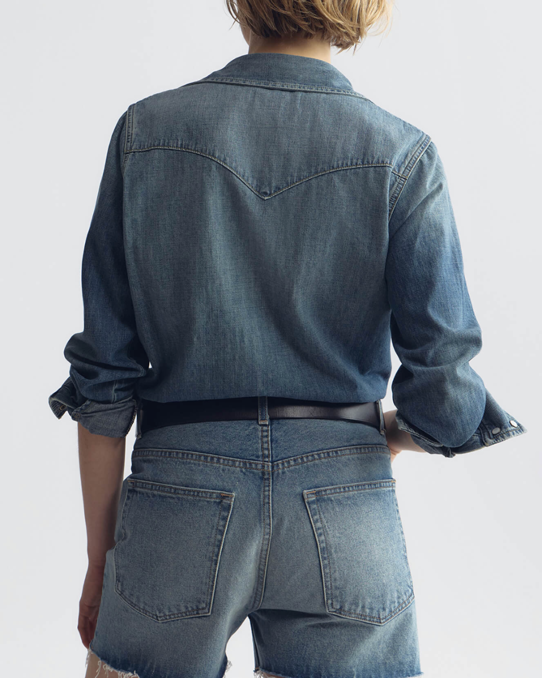 Nili Lotan Cobain Denim Short at Romi Boutique