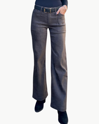 ROMI IN BROWN SUEDE FEEL - Romi Boutique