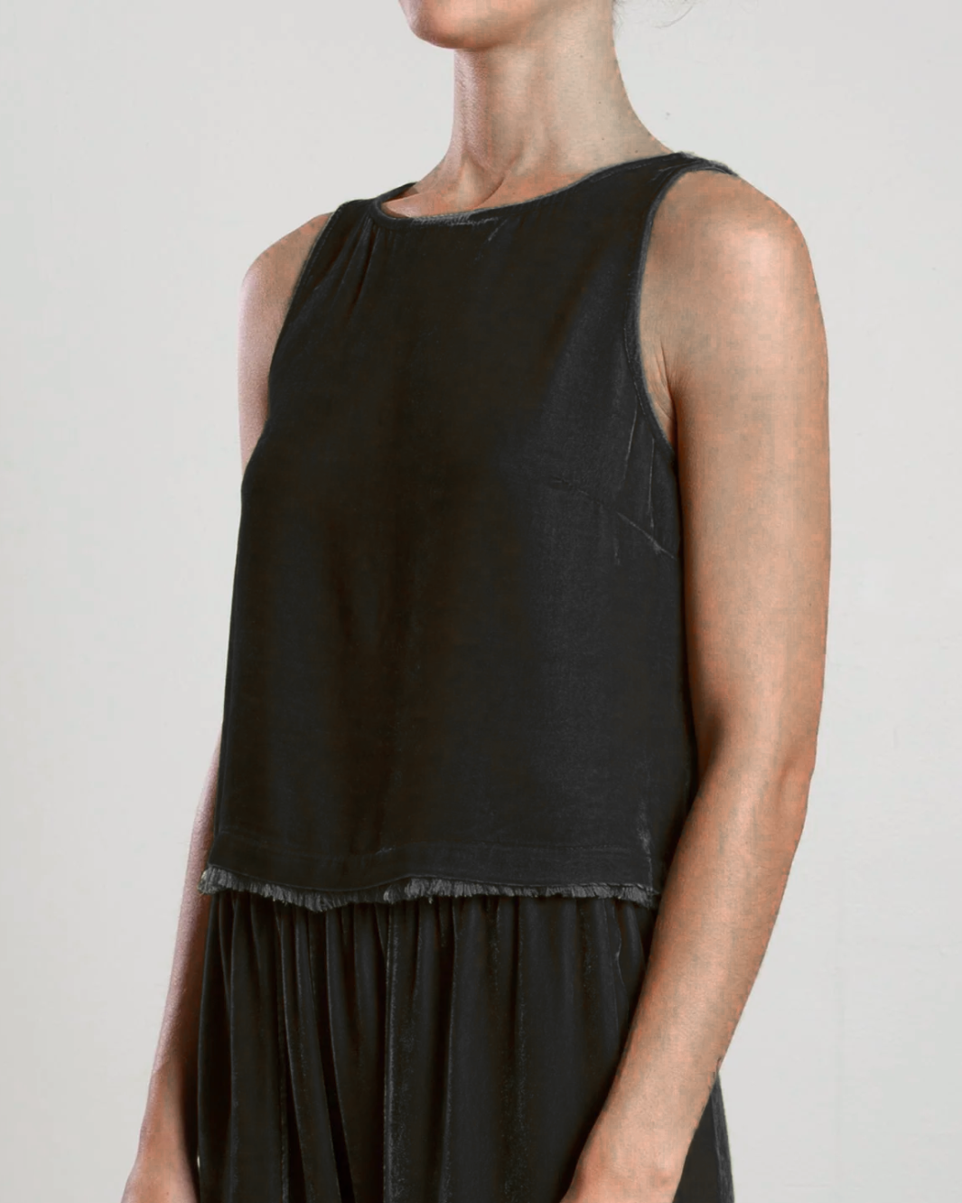 SYLVIE VELVET TANK IN BLACK - Romi Boutique