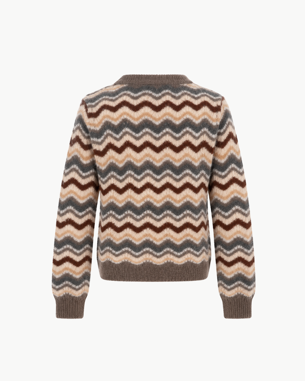 Autumn Cashmere Cropped Pointelle Wavy Stripe V Neck Pullover at Romi Boutique