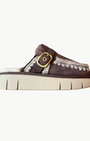 Mou Bounce Clog Buckle Strap In Brown Pepper at Romi Boutique