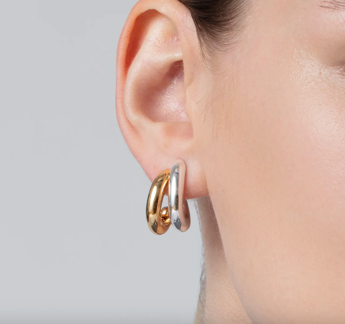 FLORENCE EARRINGS IN TWO-TONE - Romi Boutique
