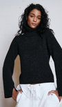 Autumn Cashmere SPLIT SLEEVE CUFFED SWEATER WITH DETACHABLE SNOOD at Romi Boutique