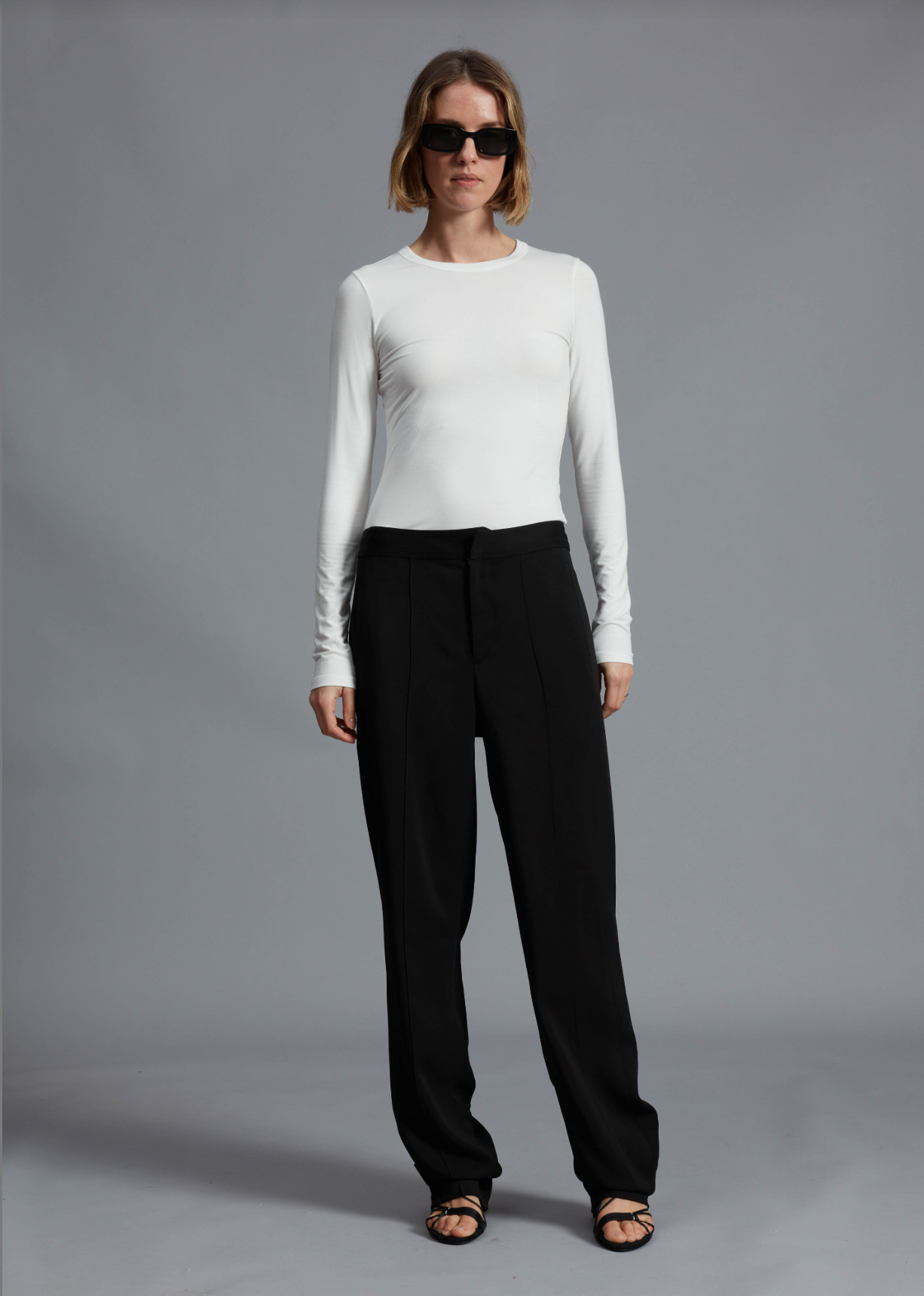 LUCA JERSEY SLIM LONG SLEEVE IN WHITE