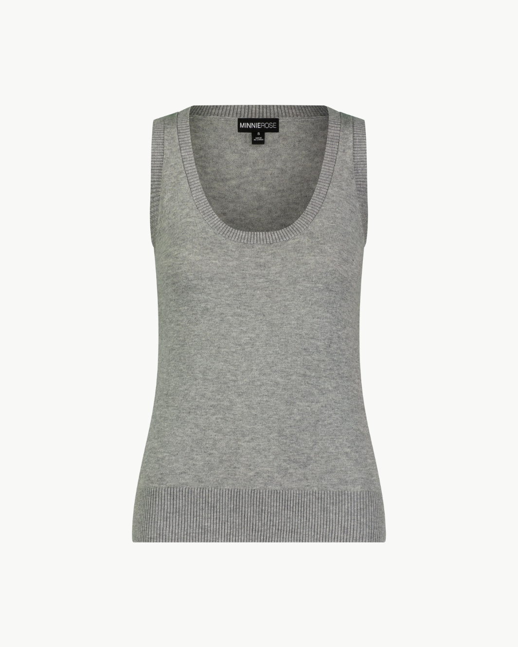 Minnie Rose SUPIMA COTTON CASHMERE SCOOP NECK TANK at Romi Boutique