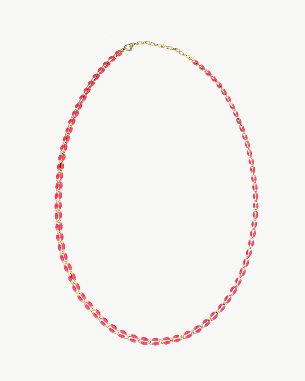 OVAL LINK NECKLACE IN NEON PINK - Romi Boutique