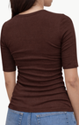 Enza Costa TEXTURED RIB HALF SLEEVE U at Romi Boutique