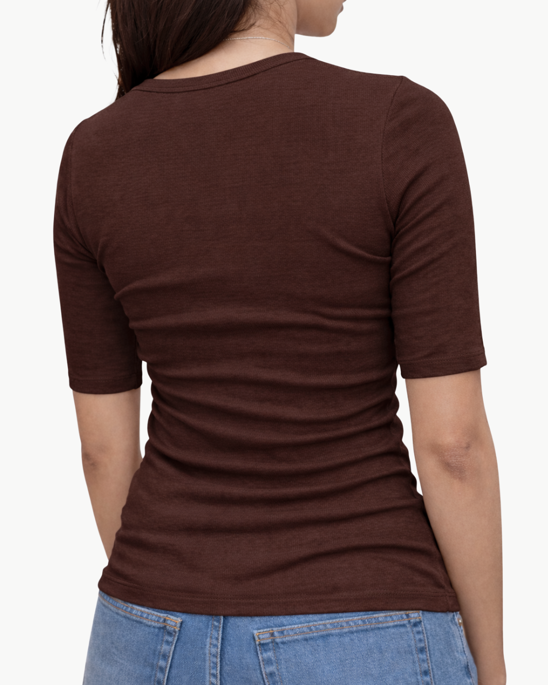 Enza Costa TEXTURED RIB HALF SLEEVE U at Romi Boutique