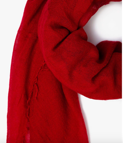 BIKING CASHMERE AND SILK SCARF IN RED