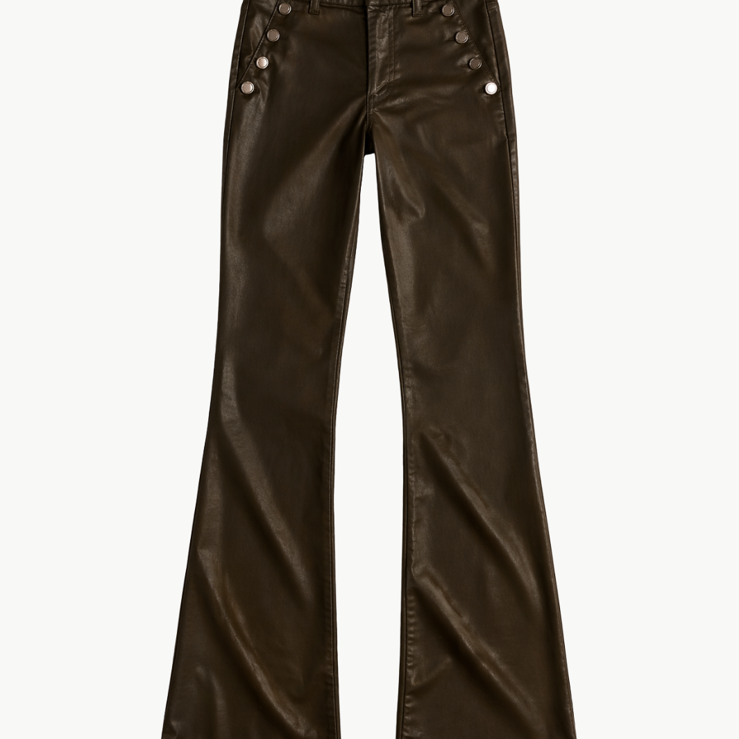 Ramy Brook Helena Coated High-Rise Flare Jean at Romi Boutique