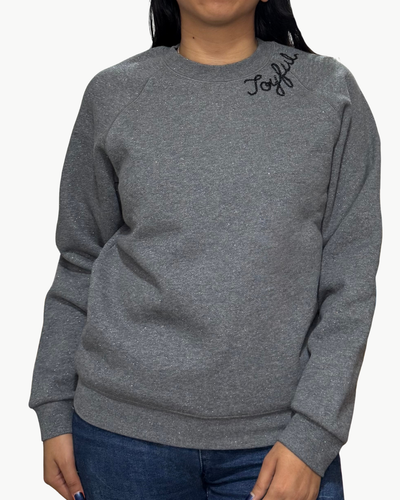 JOYFUL CREW SHINE SWEATSHIRT IN DARK GREY/BLACK