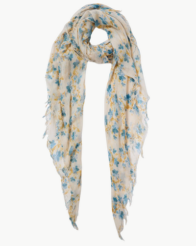 CASHMERE AND SILK SCARF IN LAGOON